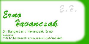 erno havancsak business card